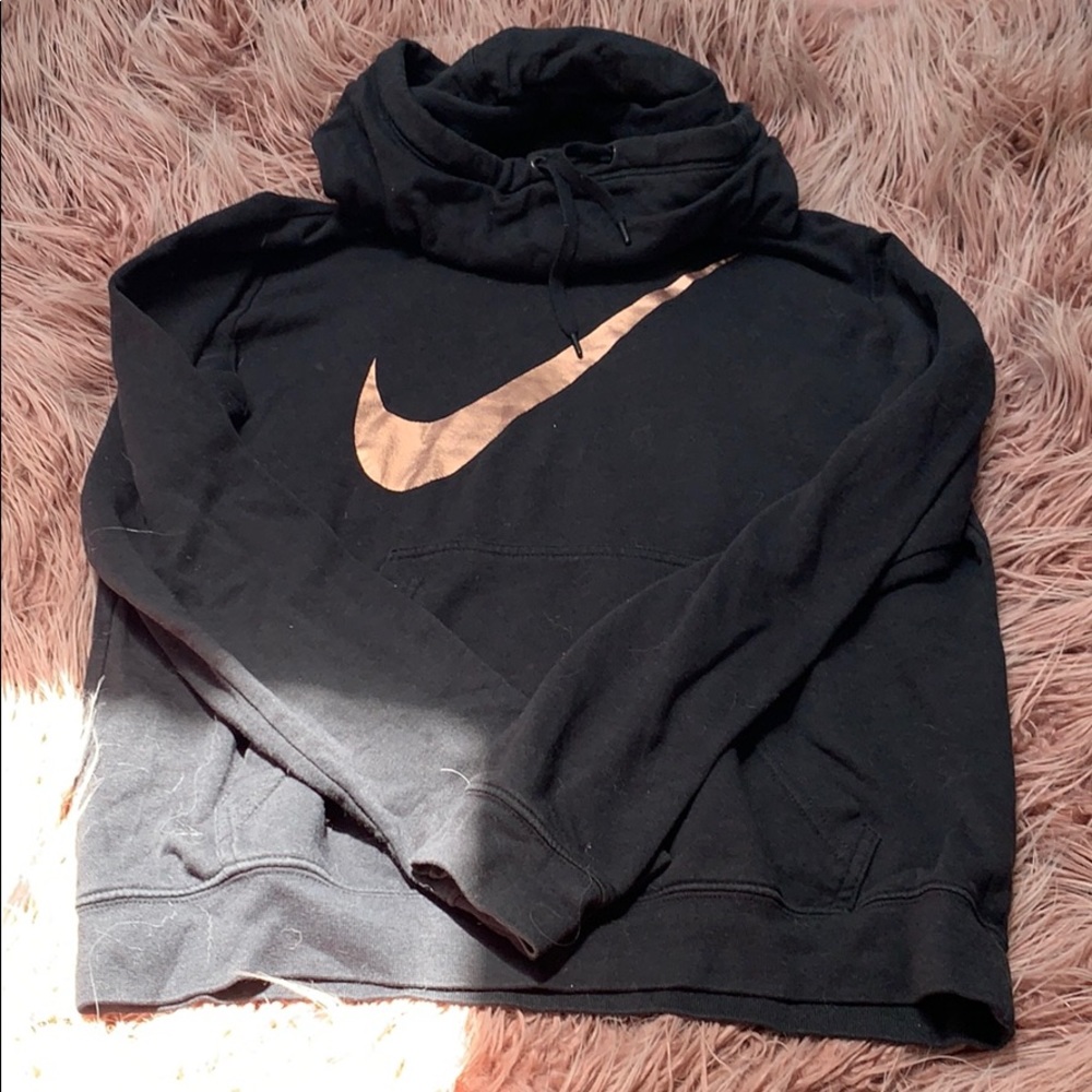 Nike cowl neck hoodie with bronze swoosh